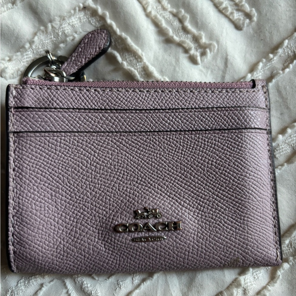 Coach Purple Leather Card Holder